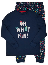 Holiday Time Mens 2-Piece Oh What Fun Christmas Sleepwear Pajama Set