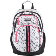 Eastsport 18" Rally Sport Black & White Polka Dot Backpack with Tech Pocket