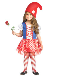 Fun World Toddler Girls Little Miss Gnome Costume Troll Dress & Hat 3T-4T