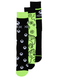 Bioworld Adult Mens 3 Pair XBox X-Box Gamer Crew Socks Set