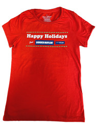 The Office Womens Red Happy Holidays Dunder Mifflin Christmas Tee Shirt Large