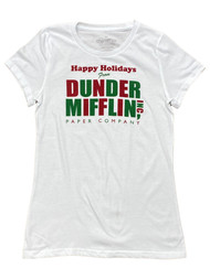 The Office Womens Happy Holidays From Dunder Mifflin Christmas Tee Shirt