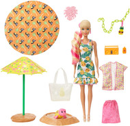 Barbie Color Reveal Foam Doll & Pet Friend with 25 Surprises, Pineapple Theme