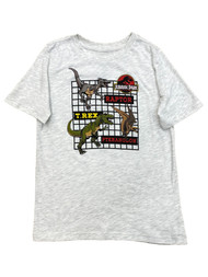 Jumping Beans Jurassic Park Boys Gray Raptor Dinosaur Tee Shirt T-Shirt