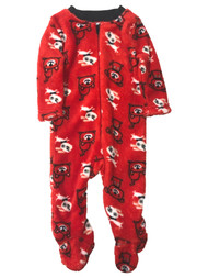 Zak & Zoey Infant Boys Red Fleece Puppy Dog Blanket Sleeper Pajamas 0-3m