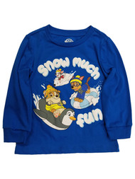 Paw Patrol Infant & Toddler Boys Long Blue Snow Much Fun T-Shirt Tee Shirt