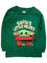 Star Wars Infant & Toddler Boys Green Baby Yoda Santa Christmas Tee Shirt
