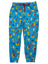 Womens Blue Hot Shot Jalapeno Joggers Sleep Pants Pajama Bottoms