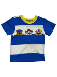 Paw Patrol Infant & Toddler Boys Blue & White Stripe Puppy Dog Tee Shirt