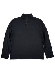 Van Heusen Mens Black Never Tuck Classic-Fit Buttoned Mock Neck Pullover
