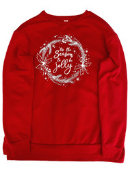 Womens Red Tis the Season to be Jolly Christmas Sweatshirt Sweat Shirt