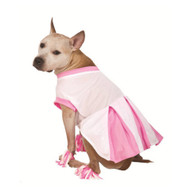 Rubies Dog Cheerleader Costume Pink Cheer Leader Pet Outfit Pom Pom Anklets