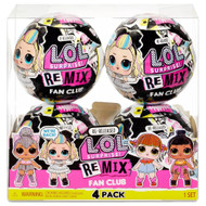 L.O.L Surprise! Remix Fan Club 4pk, 4 Re-released LOL Dolls & 7 Surprises Each