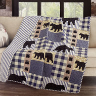 Virah Bella Blue & Yellow Bear Lodge Plaid Quilted Throw Blanket - 50" x 60"