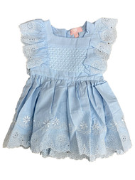 Infant & Toddler Girls Light Blue Sleeveless Cotton A-Line Baby Dress
