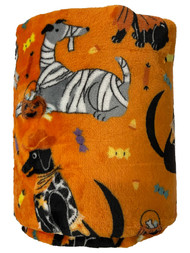 The Big One Oversized Plush Scary Halloween Dogs Throw Blanket - 5'x6' Orange