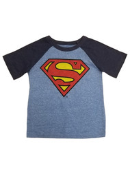 Toddler Boys Classic Superman Logo Light Blue Short Sleeve Tee Shirt T-Shirt 3T