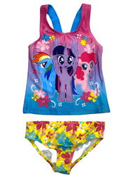 My Little Pony Girls Pink 2 Piece Tankini Swimming Bathing Suit