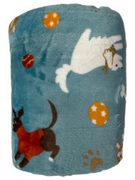 The Big One Oversized Plush Throw Blanket Microplush Blue Puppy Dogs - 5ft x 6ft