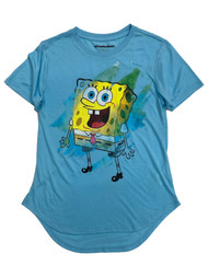 Nickelodeon Junior Womens Blue Spongebob Rainbow Tee Shirt T-Shirt