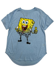 Nickelodeon Junior Womens Blue Spongebob Thumbs Up Tee Shirt T-Shirt