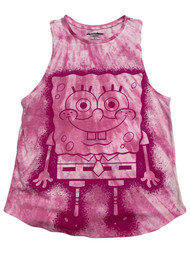 Spongebob Squarepants Junior Womens Pink Tank Top Tee Shirt T-Shirt
