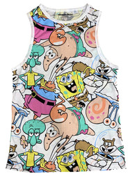 Spongebob Squarepants Junior Womens Tank Top Muscle Tee Shirt T-Shirt