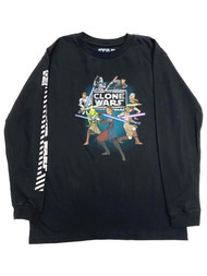 Star Wars Boys Long Sleeve Black Clone Wars Tee Shirt T-Shirt