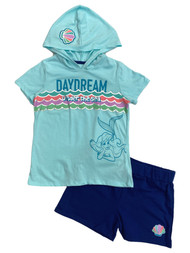 Disney Little Mermaid Girls Blue Ariel Daydream Outfit Tee & Shorts Set