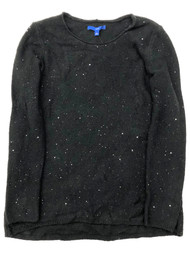Womens Black Sequin Convertible Crew Cowl Neck Christmas Holiday Sweater