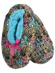 LOL Surprise Girls Blue Queen Bee Sherpa Ballet Slippers House Shoes