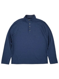 Van Heusen Mens Blue Barge Never Tuck Classic-Fit Button Mock Pullover