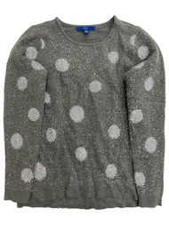 Womens Gray & Silver Metallic Sparkle Christmas Holiday Sweater