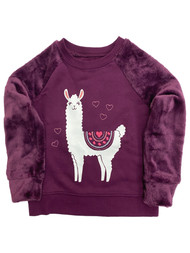 Jumping Beans Girls Softest Fleece Purple Llama Sweatshirt Top 4