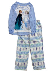 Disney Frozen Girls Elsa Anna & Olaf Just Add Sparkle Blue Pajama Sleep Set