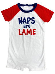 Infant Boys White & Red Naps Are Lame Romper Bodysuit Baby Outfit