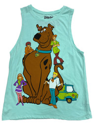 Scooby Doo Juniors Womens Blue Shaggy & Velma Tank Top Shirt T-Shirt