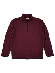 Grand Slam Mens Burgundy Performance Fleece Quarter-Zip Pullover Sweatshirt