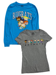 Rugrats Womens (Juniors) Blue & Gray 2pc T-Shirt Tee Shirt Set