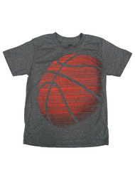Boys Heather Gray Athletic Moisture Wicking Basketball Short Sleeve T-Shirt