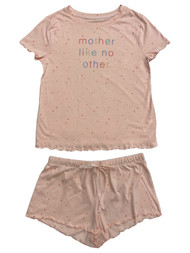 Womens Lightweight Pink Mother Like No Other Pajamas Shorts & Tee Shirt