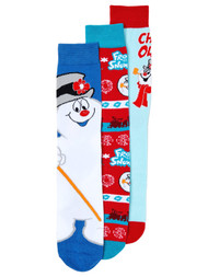Frosty The Snowman Adult Mens 3 Pair Christmas Holiday Crew Socks Set