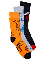 Bioworld Adult Mens 3 Pair Naruto Socks Set