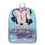Minnie Mouse 16 inch backpack with 3D Bow & Unicorn Horn, School Book Bag