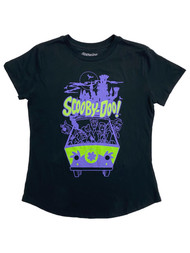 Scooby Doo Junior Womens Spooky Black Mystery Machine T-Shirt Shirt