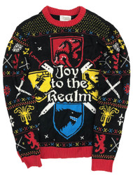 Game of Thrones Mens Black Joy to the Realm Holiday Christmas Sweater