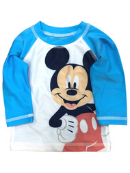 Disney Infant Boys Mickey Mouse Blue Rash Guard Swim Shirt