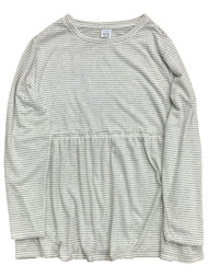 Womens Long Sleeved Ruffled Gray Stripe Maternity Tee Shirt T-Shirt X-Large