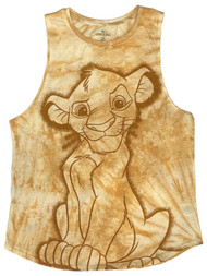 Disney Lion King Juniors Womens Orange Simba Tank Top Shirt T-Shirt Medium