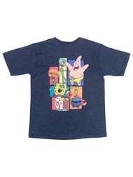 Spongebob Squarepants Boys Blue Patrick & Squidward Tee Shirt T-Shirt